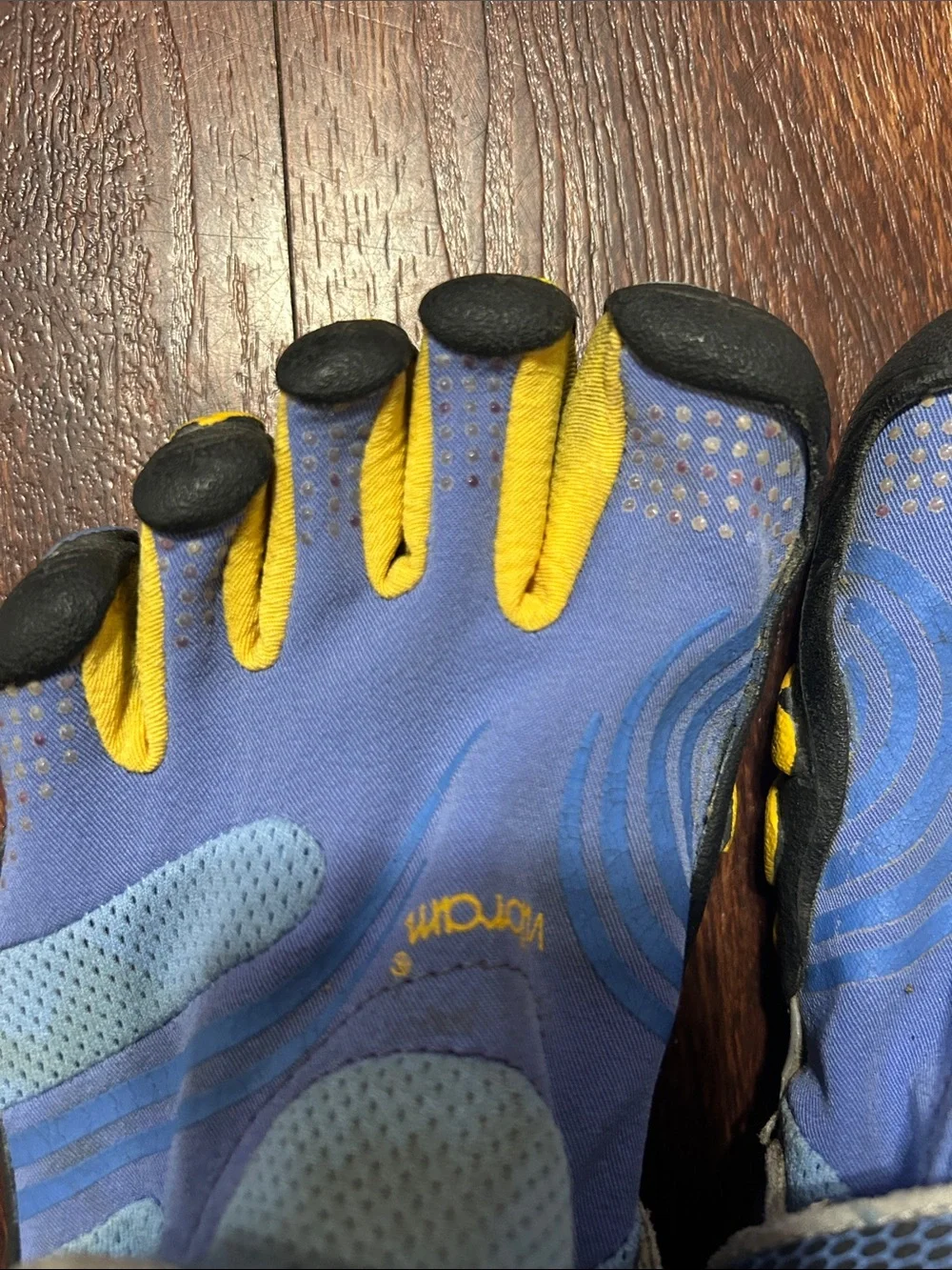Vibram Kids FiveFingers Blue and Yellow Toe Water Shoes